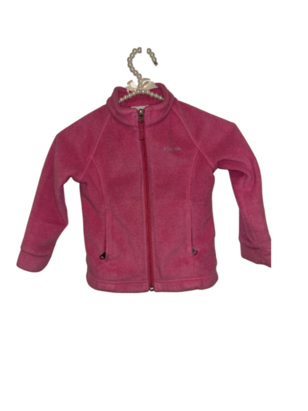 Columbia Girls Pink Full Zip Fleece Jacket 4T Lightweight Outdoor Coat - Picture 2 of 6